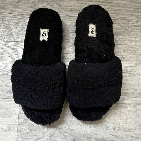 UGG Cozetta Curly Slide – Women’s Size 8 – Black – NEW with Light Try-On Marks - Picture 4 of 9